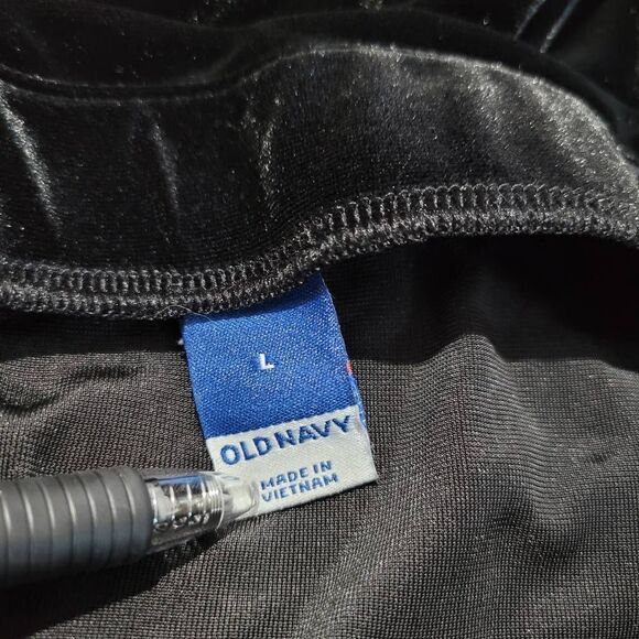 Old Navy large black velvet‎ maxi skirt ruched sides split hem goth romantic - Picture 5 of 11